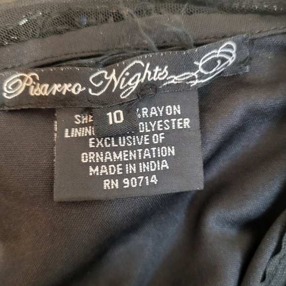 ❤️ Pisarro Nights Beaded Illusion Mesh Sheath Dress - Picture 2 of 10